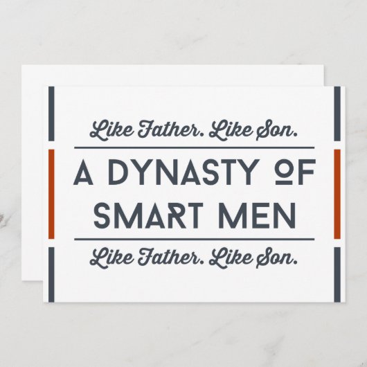 Grappige vadersdagkaarten Typografie Zoon Slimme m Bedankkaart (Voorkant / Achterkant)