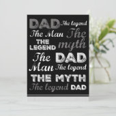 Grappige vadersdagkaarten Zwarte Citat Typografie Bedankkaart (Staand voorkant)