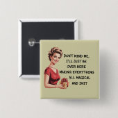 Grappige vakantie gastvrouw geschenken kerstmis ni vierkante button 5,1 cm (Voorkant /achterkant)