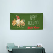 Grappige vakantie kippen  spandoek (Beurs)