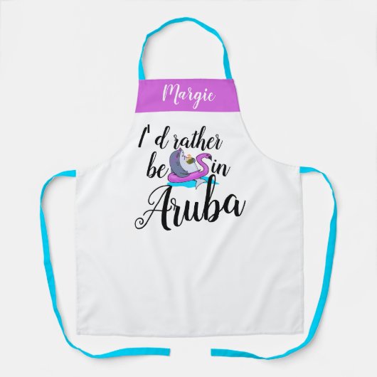 Grappige vakantie liever in Aruba vakantie Schort (Voorkant)