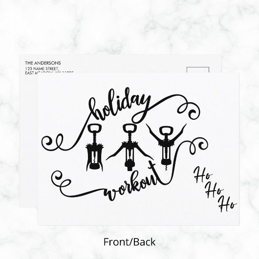 Grappige vakantie workout kerst Kaart