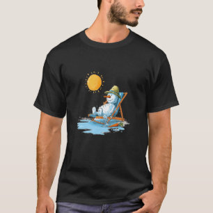 Grappige vakantiesneeuwman voor zonnebadliefhebber t-shirt
