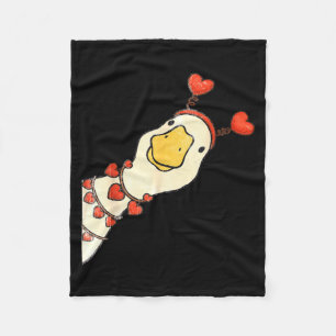 Grappige Valentijn Dwaze Ganzen Eend Hart Liefdesm Fleece Deken