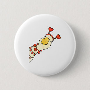 Grappige Valentijn Dwaze Ganzen Eend Hart Liefdesm Ronde Button 5,7 Cm