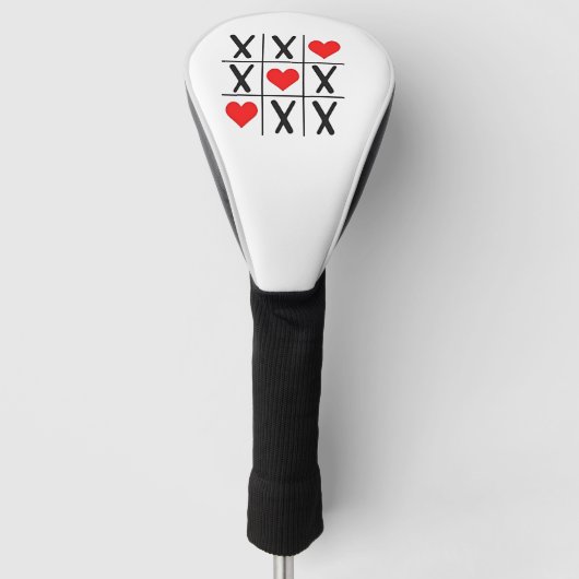 Grappige Valentijn Harten Koppels Matching Lovers Golfheadcover (Voorkant)