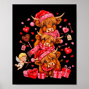 Grappige Valentijn Highland Cow Liefhebber Xoxo We Poster