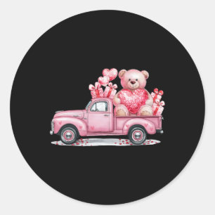 Grappige Valentijn Roze Mooie Auto Vrouwen Matchin Ronde Sticker