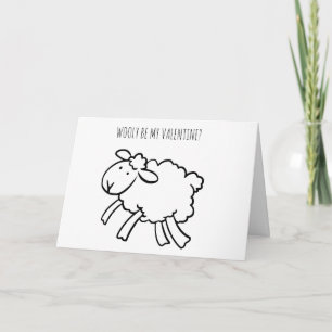 GRAPPIGE Valentijn Schaap Woolly zijn mijn Valenti Feestdagen Kaart