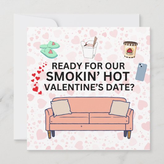 Grappige Valentijn Smokin' Hot Date Night Kaart (Voorkant)