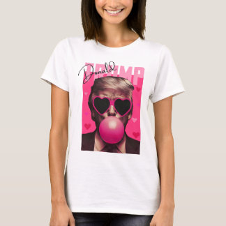 Grappige Valentijn Trump Roze Bubble Gum Lieve Tru T-shirt