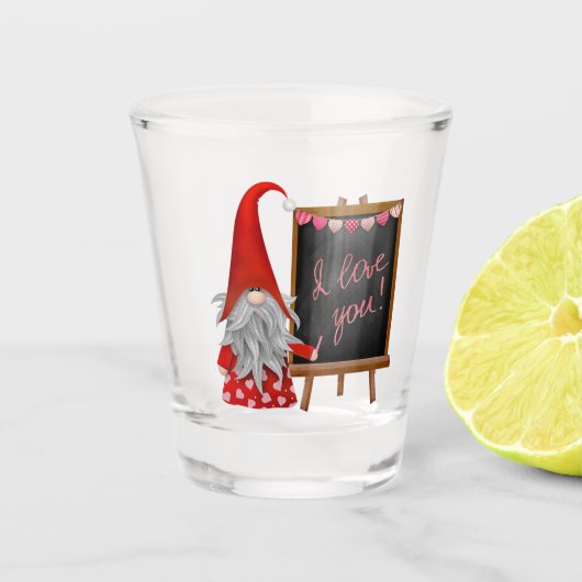 Grappige Valentijns kabouter Twee-Tons Shot Glas (Voorkant)