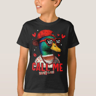 Grappige Valentijnsdag Bel Me Eend Jacht Mannen Vr T-shirt