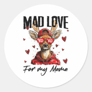 Grappige Valentijnsdag Dolle Liefde Voor Mijn Mama Ronde Sticker