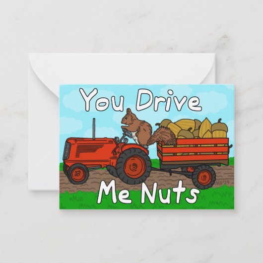 Grappige Valentijnsdag Eekhoorn Noten Pun Kinder K Notitiekaartje (Voorkant)