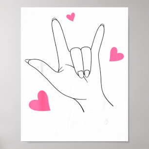 Grappige Valentijnsdag Hart Ik Hou Van Jou Handgeb Poster