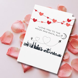 Grappige Valentijnsdag Ik hou van je tot de Maan M Feestdagenkaart