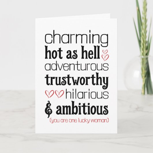 Grappige Valentijnsdag liefde Kaart voor haar (Voorkant)