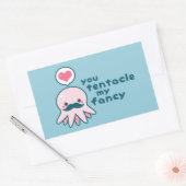 Grappige Valentijnsdag Octopus Rechthoekige Sticker (Envelop)