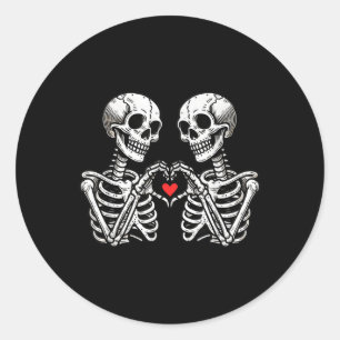 Grappige Valentijnsdag Skelet Hand Hart Vrouwen Ma Ronde Sticker
