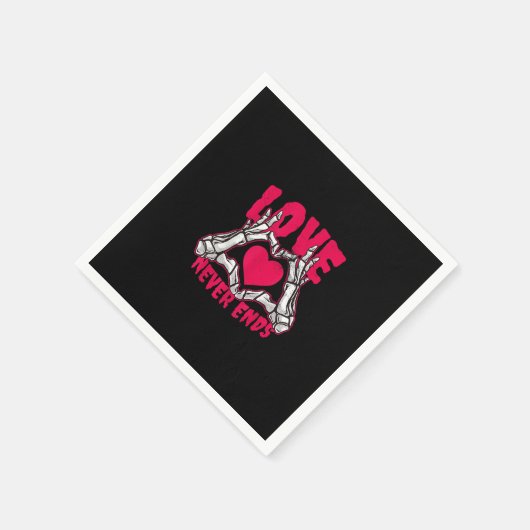 Grappige Valentijnsdag skelet hart handen Servet (Hoek)