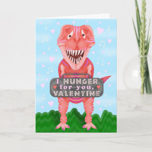 Grappige Valentijnsdag T Rex Dinosaur Hunger Schat Feestdagen Kaart