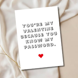 Grappige Valentijnsdagkaart Je kent mijn wachtwoor Feestdagenkaart