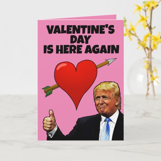 GRAPPIGE VALENTIJNSDAGKAARTEN VAN DONALD TRUMP KAART (Gele Bloem)