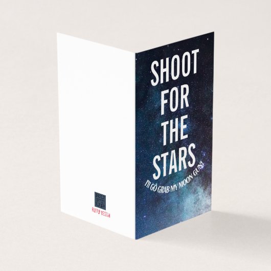 Grappige Valentijnse schietpartij voor de maan Kaart (Buitenkant)