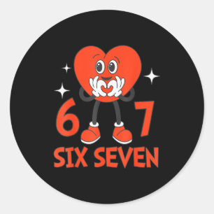 Grappige Valentijnskaarten Zes Zeven Hartjes 6 7 M Ronde Sticker