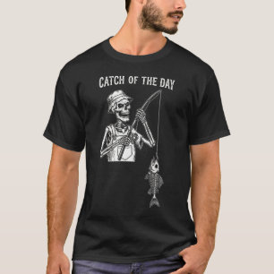 Grappige "Vangst van de Dag" Skelet Vissen T-shirt