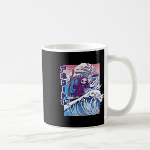Grappige Vaporwave Kanagawa Grote Golf Japan Surfe Koffiemok
