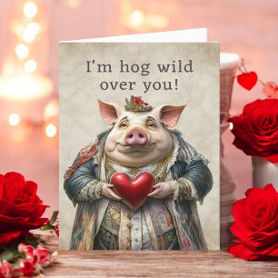 Grappige Varken Dol op Jou Valentijnskaart Feestdagen Kaart