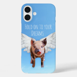 Grappige Varkens Kunnen Vliegen Hou je Dromen Vast iPhone 16 Plus Hoesje