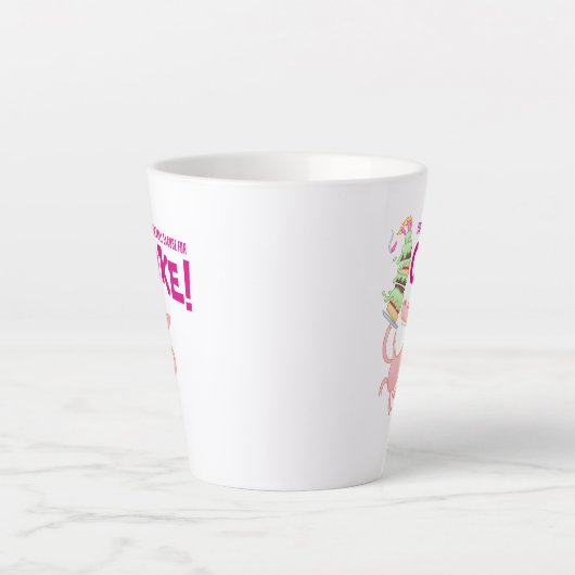 Grappige varkenskoffie dagelijks excuus voor taart latte mok (Voorkant)