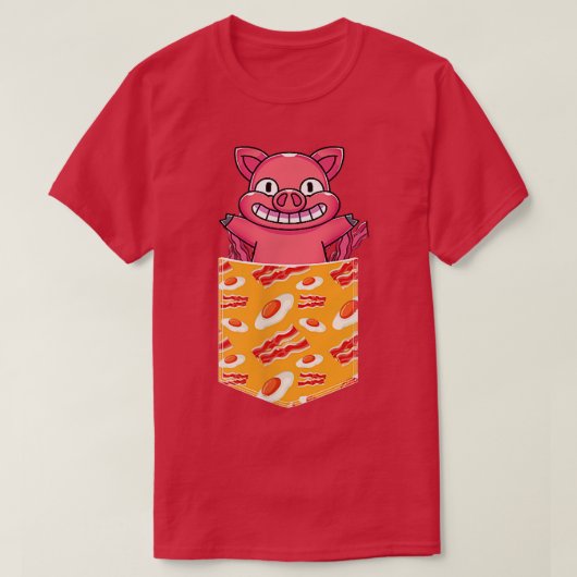 Grappige varkensliefhebber ontbijt eten eieren zak t-shirt (Design voorkant)