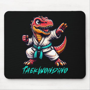 Grappige Vechtkunst Karate Taekwondo Dino Dier Cu Muismat
