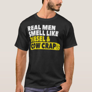 Grappige veehouder cadeau echte Mannen ruiken naar T-shirt