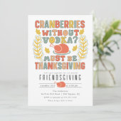 Grappige veenbessen zonder Volka Friendsgiving Kaart (Staand voorkant)