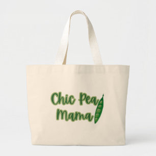 Grappige Vegan Chic Pea Mama Dames Grote Tote Bag