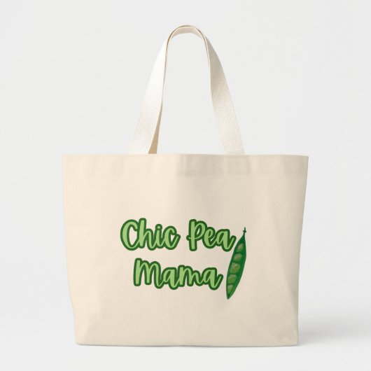 Grappige Vegan Chic Pea Mama Dames Grote Tote Bag (Voorkant)