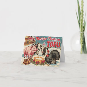 Grappige Vegan Vegetarische Kersttofu Kaart