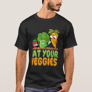 Grappige Veganistische Kleding met Eet Je Groenten T-shirt