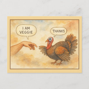 Grappige Vegetarische Thanksgiving Briefkaart