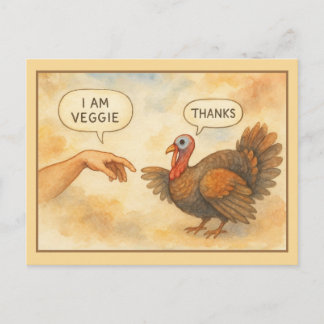 Grappige Vegetarische Thanksgiving Briefkaart
