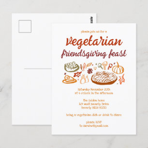 Grappige VEGETARISCHE Thanksgiving Friendsgiving Briefkaart