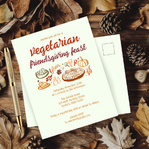 Grappige VEGETARISCHE Thanksgiving Friendsgiving Briefkaart