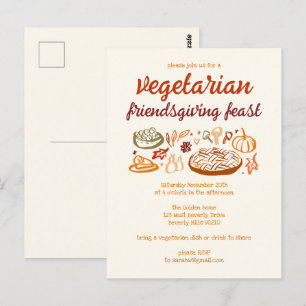 Grappige VEGETARISCHE Thanksgiving Friendsgiving Briefkaart