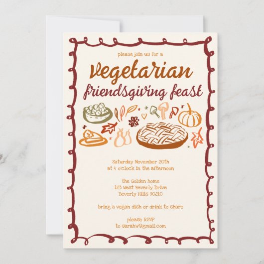 Grappige VEGETARISCHE Thanksgiving Friendsgiving Kaart (Voorkant)