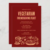 Grappige VEGETARISCHE Thanksgiving Friendsgiving Kaart (Voorkant / Achterkant)